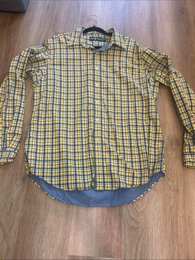 Ralph Lauren Yellow and Blue Plaid Button-Down Shirt